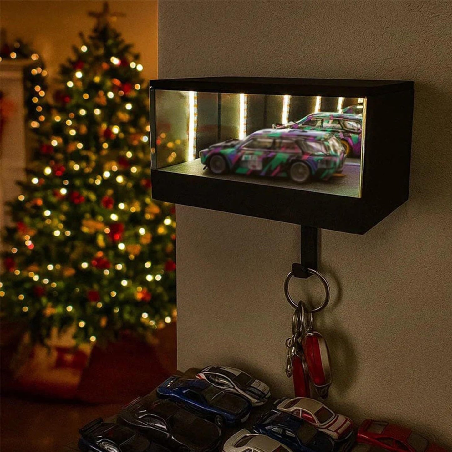 Expositor de Pared LED 3D para Llaves de Garaje