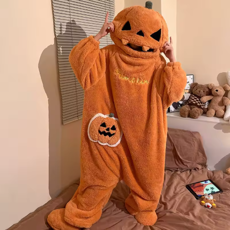 Pijama de calabaza divertida y calientita