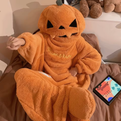 Pijama de calabaza divertida y calientita